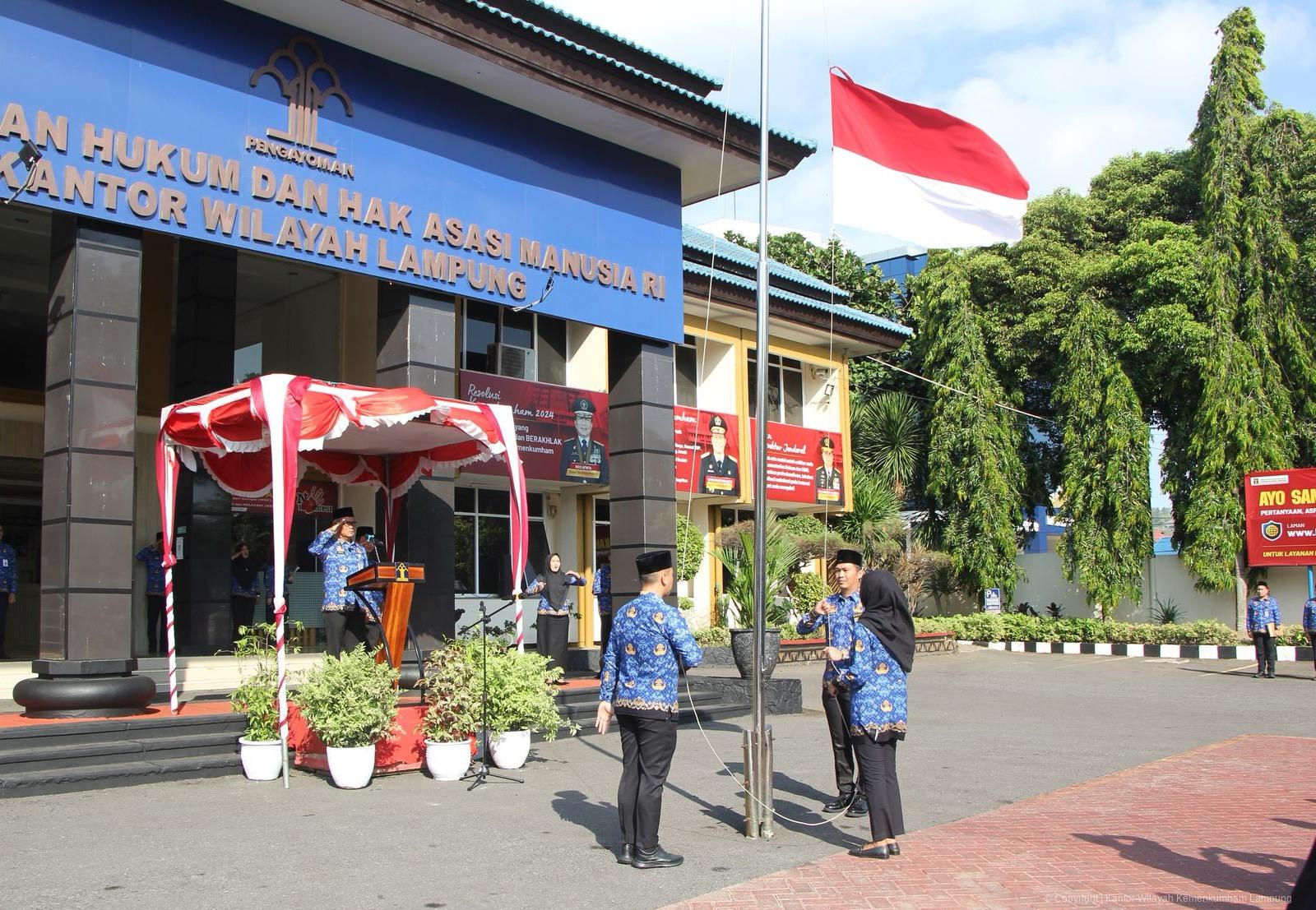 Maju Bersama Indonesia Raya, Kemenkumham Lampung Upacara Hari Sumpah Pemuda Ke-96